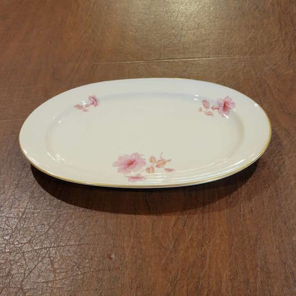 Vintage Furstenberg Germany Porcelain Serving Platter Pink Flower 01537